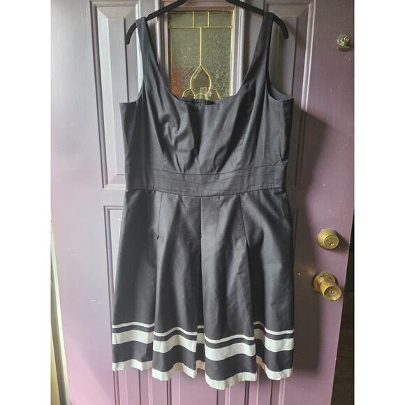 Lauren By  Ralph Lauren Midi Dress Black and White Plus Size 16 With Stretch! - Picture 1 of 6